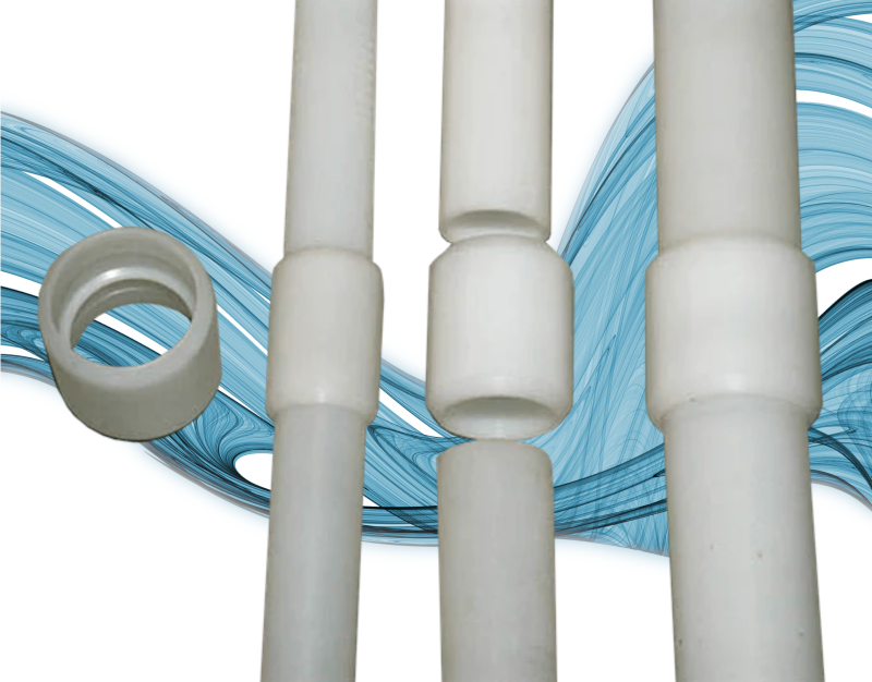 HDPE pipe with clamping socket connection