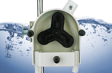 Handschlauchpumpe mit Kurbel und Stativ