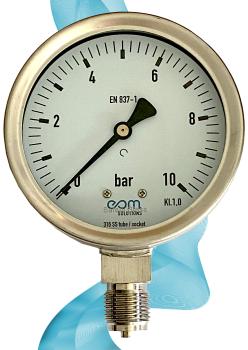 Edelstahl Rohrfedermanometer NG 100