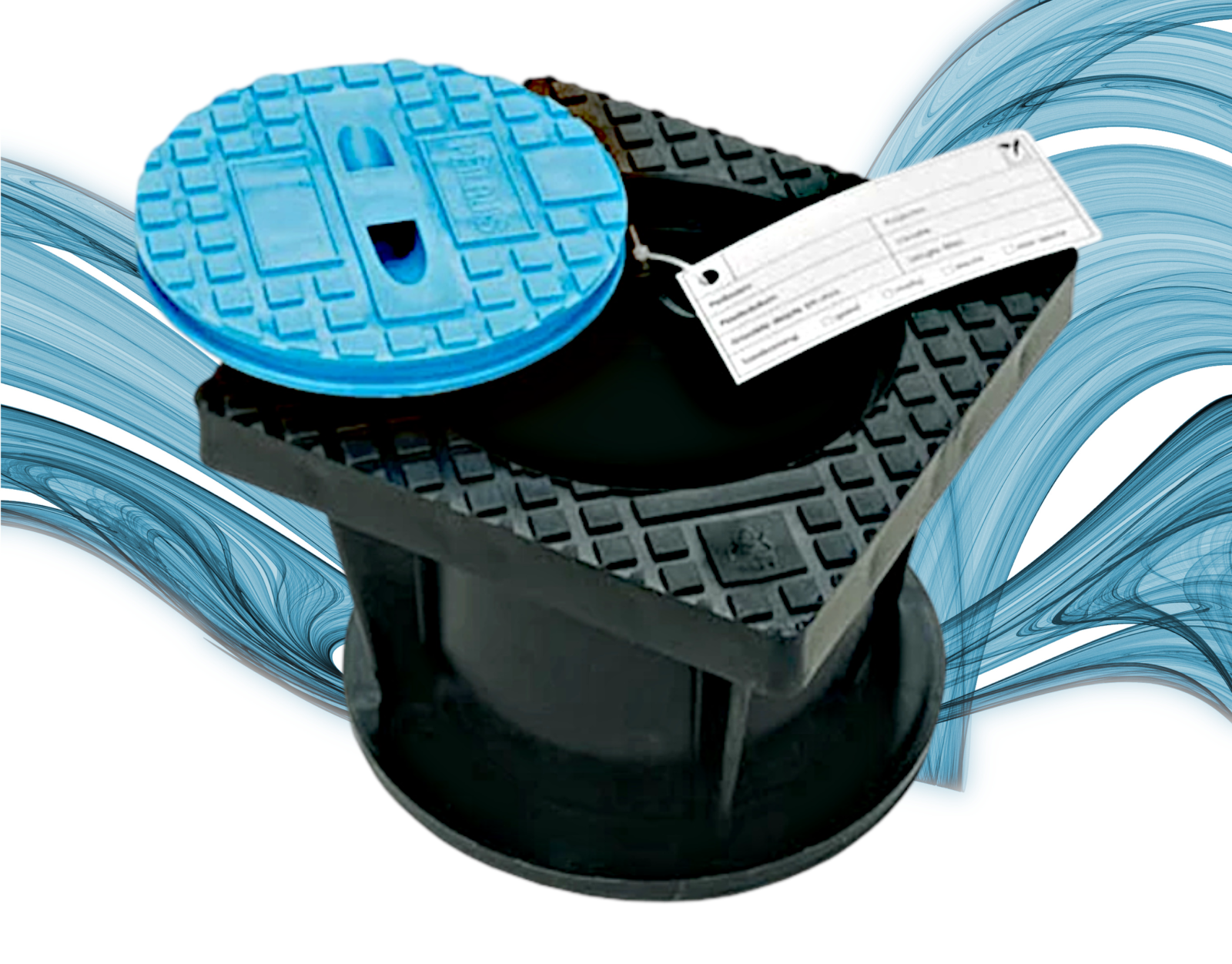 Monitoring well cover with plastic lid