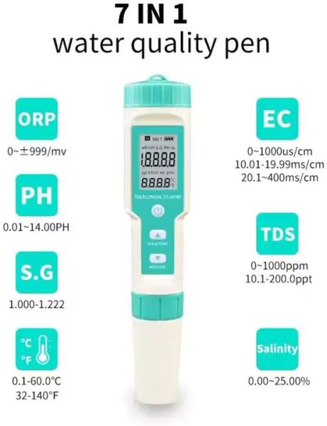Water quality meter 7 in 1