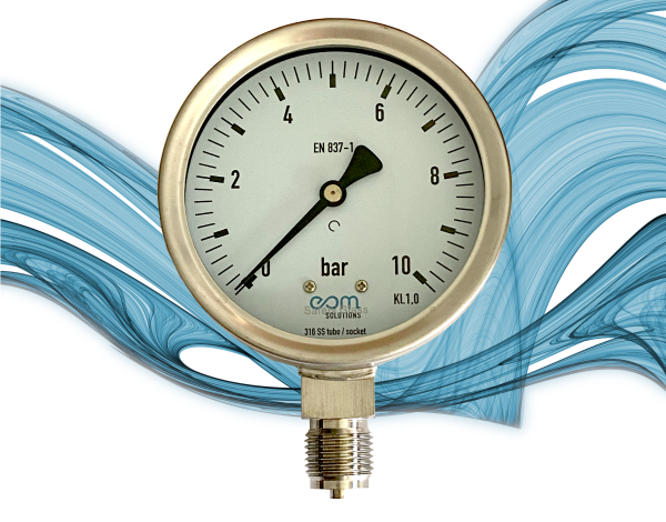 Edelstahl Rohrfedermanometer NG 100